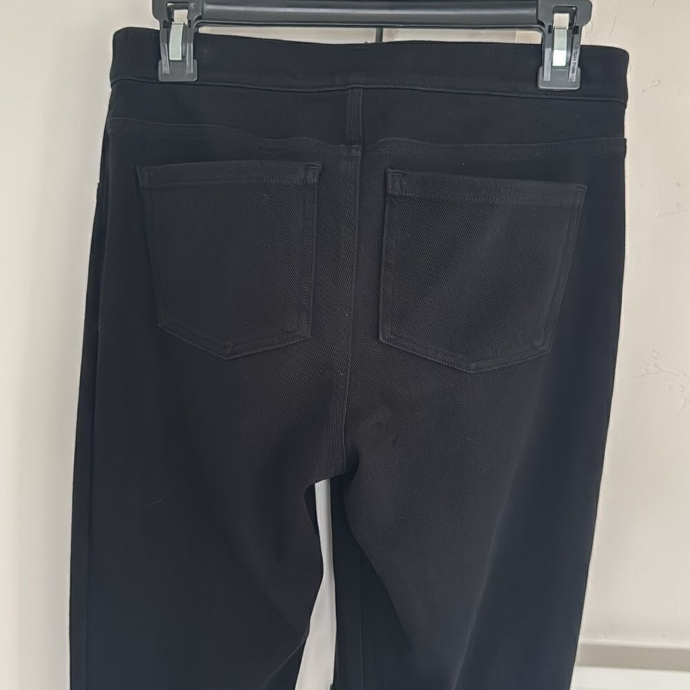 SPANX Jean-ish Pull On Ankle Leggings Black Denim Comfortable Women's Size M EUC - Picture 9 of 14